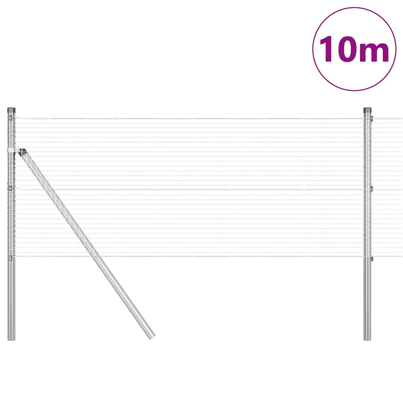 Load image into Gallery viewer, Vidaxl afrasteringspaal zilver 10 x 0,8 m (19 x 19 mm gaas) staal
