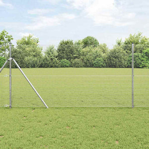 Vidaxl afrasteringspaal zilver 10 x 1 m (25 x 25 mm gaas) staal
