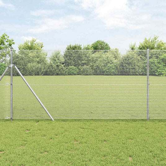 Vidaxl afrasteringspaal zilver 10 x 1,4 m (12 x 12 mm gaas) staal