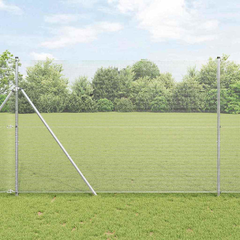 Load image into Gallery viewer, Vidaxl afrasteringspaal zilver 10 x 1,5 m (12 x 12 mm gaas) staal
