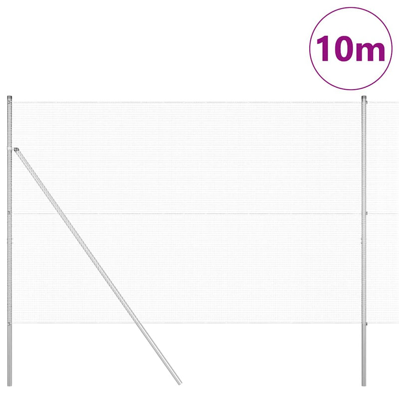 Load image into Gallery viewer, Vidaxl afrasteringspaal zilver 10 x 1,6 m (12 x 12 mm gaas) staal
