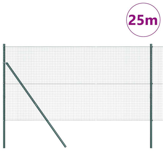 Vidaxl afrasteringspaal groen 25 x 1,2 m (25 x 25 mm gaas)