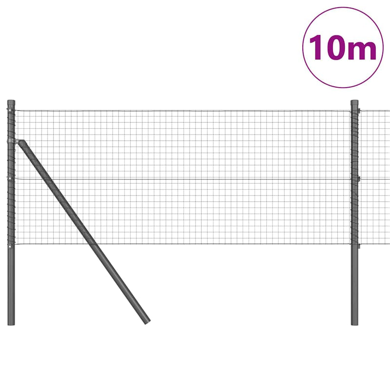 Afbeelding laden in galerijviewer, Vidaxl afrasteringspaal grijs 10 x 0,5 m (25 x 25 mm gaas) staal
