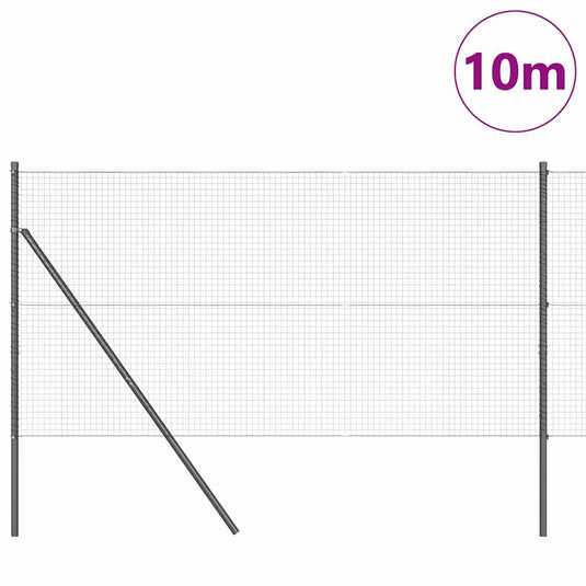 Vidaxl afrasteringspaal grijs 10 x 1,2 m (25 x 25 mm gaas)