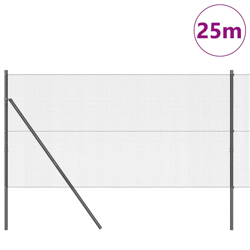 Afbeelding laden in galerijviewer, Vidaxl afrasteringspaal grijs 25 x 1 m (12 x 12 mm gaas) staal
