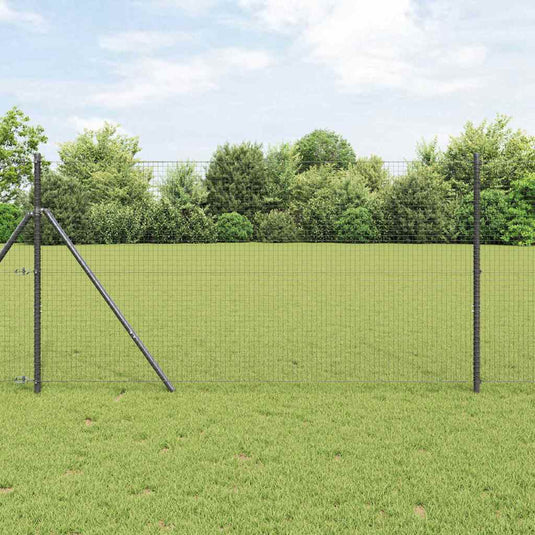 Vidaxl afrasteringspaal grijs 25 x 1 m (25 x 25 mm gaas) staal