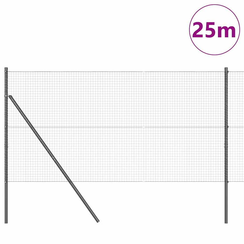 Load image into Gallery viewer, Vidaxl afrasteringspaal grijs 25 x 1 m (25 x 25 mm gaas) staal
