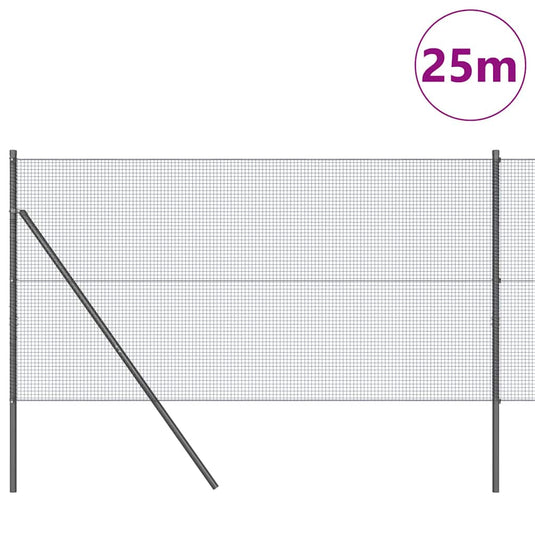 Vidaxl afrasteringspaal grijs 25 x 1,2 m (16 x 16 mm gaas)