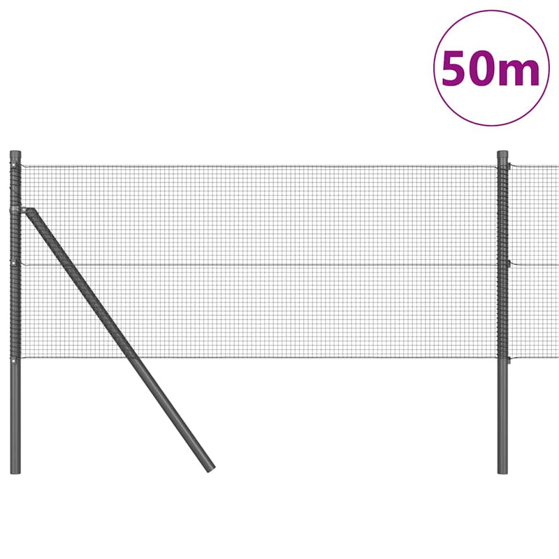 Load image into Gallery viewer, Vidaxl afrasteringspaal grijs 50 x 0,4 m (12 x 12 mm gaas)
