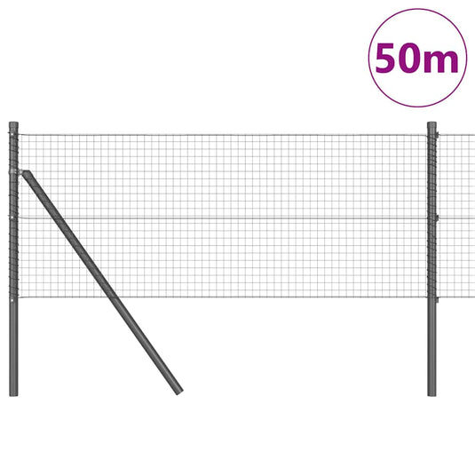 Vidaxl afrasteringspaal grijs 50 x 0,4 m (25 x 25 mm gaas)