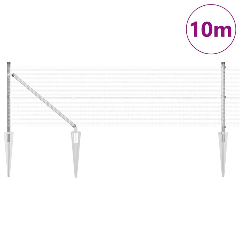 Load image into Gallery viewer, Vidaxl afrasteringspaal zilver 10 x 0,4 m (12 x 12 mm gaas) staal
