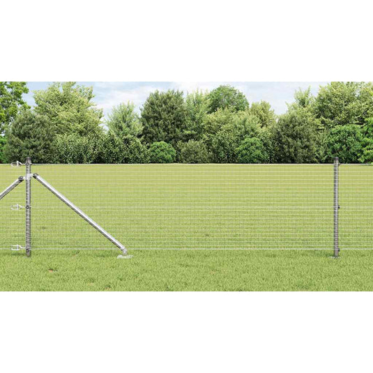 Vidaxl afrasteringspaal zilver 10 x 0,4 m (25 x 25 mm gaas) staal