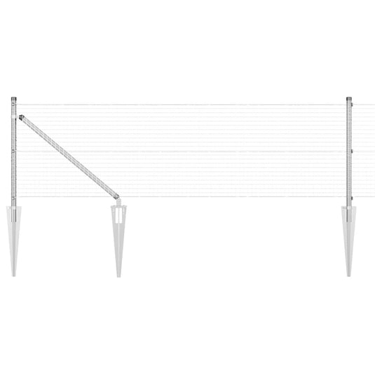 Vidaxl afrasteringspaal zilver 10 x 0,4 m (25 x 25 mm gaas) staal
