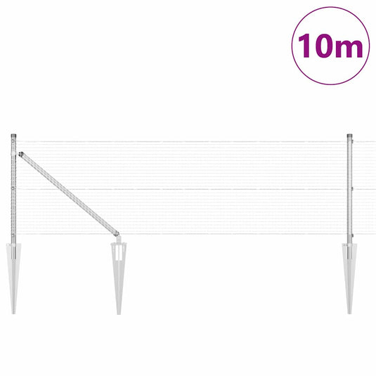 Vidaxl afrasteringspaal zilver 10 x 0,5 m (19 x 19 mm gaas) staal