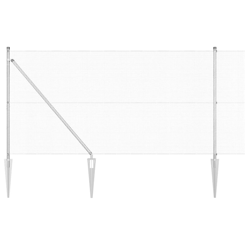 Load image into Gallery viewer, Vidaxl afrasteringspaal zilver 10 x 1 m (12 x 12 mm gaas) staal
