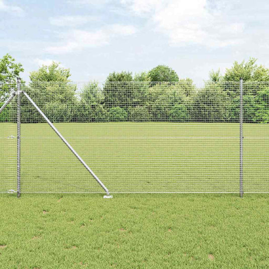 Vidaxl afrasteringspaal zilver 10 x 1 m (19 x 19 mm mesh) staal