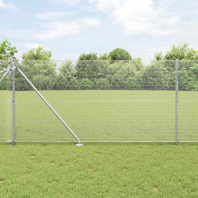 Load image into Gallery viewer, Vidaxl afrasteringspaal zilver 10 x 1,4 m (12 x 12 mm gaas) staal
