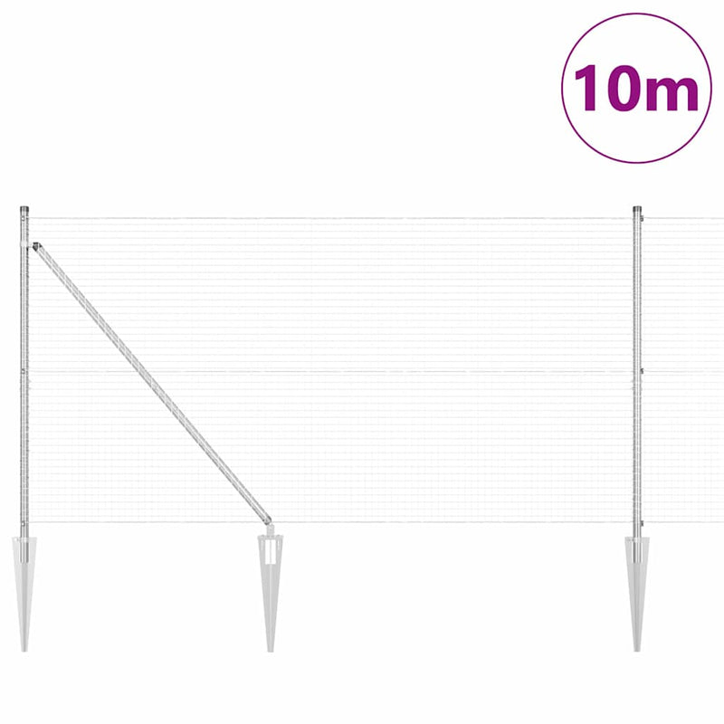 Load image into Gallery viewer, Vidaxl afrasteringspaal zilver 10 x 1,4 m (25 x 25 mm gaas) staal
