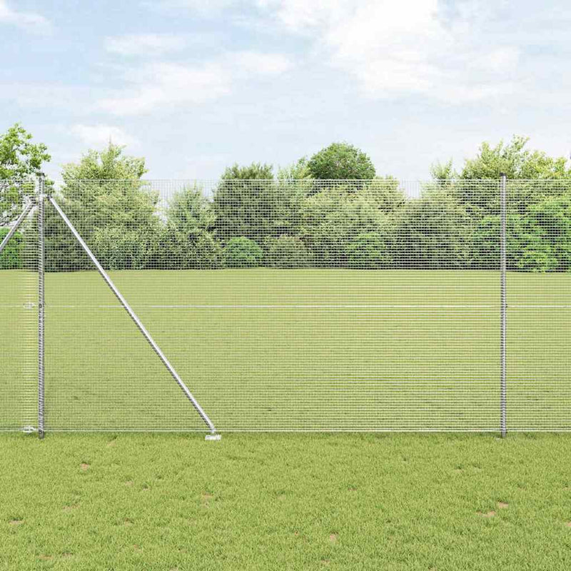 Load image into Gallery viewer, Vidaxl afrasteringspaal zilver 10 x 1,5 m (16 x 16 mm gaas) staal
