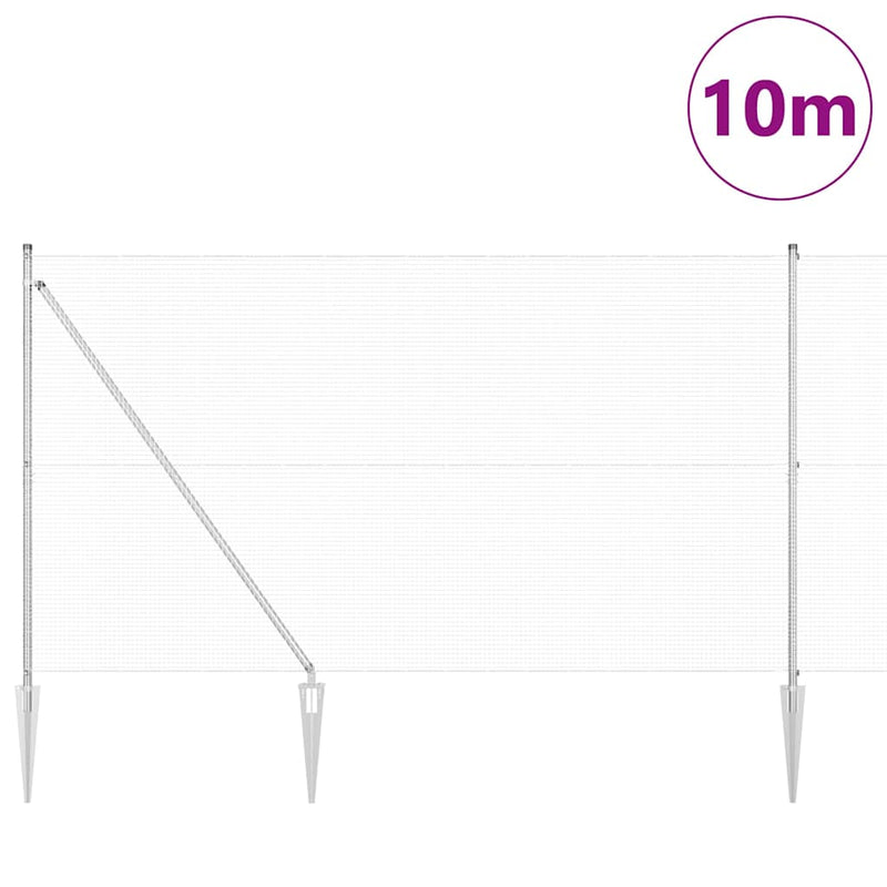 Load image into Gallery viewer, Vidaxl afrasteringspaal zilver 10 x 1,5 m (16 x 16 mm gaas) staal
