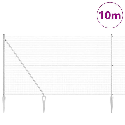 Vidaxl afrasteringspaal zilver 10 x 1,6 m (16 x 16 mm gaas) staal