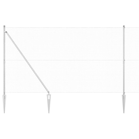 Vidaxl afrasteringspaal zilver 10 x 1,6 m (25 x 25 mm gaas) staal