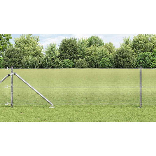 Vidaxl afrasteringspaal zilver 25 x 0,5 m (16 x 16 mm gaas) staal