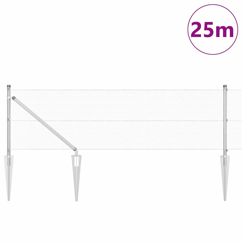 Load image into Gallery viewer, Vidaxl afrasteringspaal zilver 25 x 0,6 m (12 x 12 mm gaas) staal
