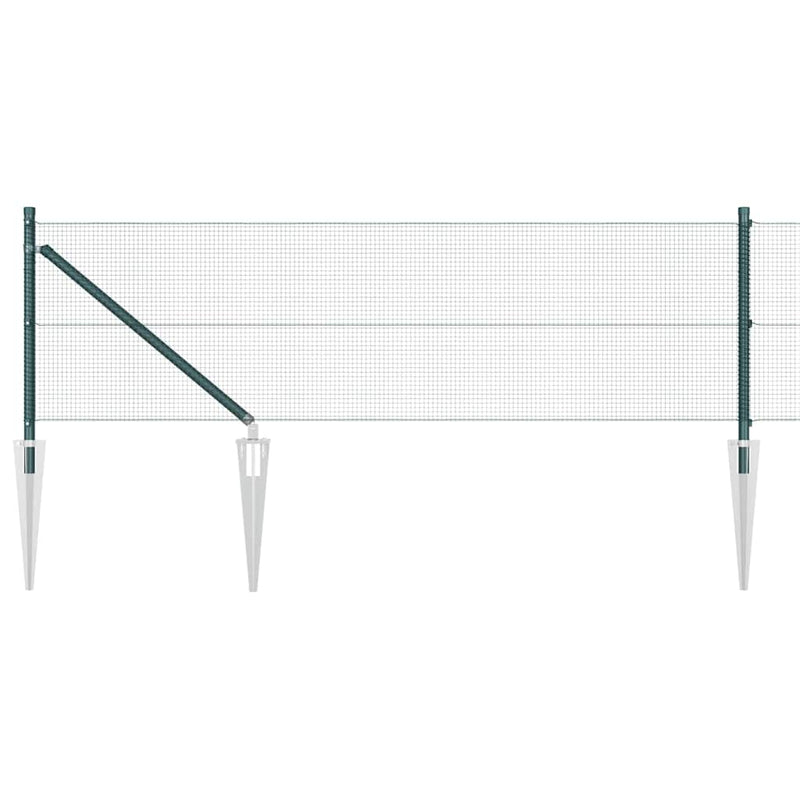 Load image into Gallery viewer, Vidaxl afrasteringspaal groen 10 x 0,5 m (12 x 12 mm mesh) staal

