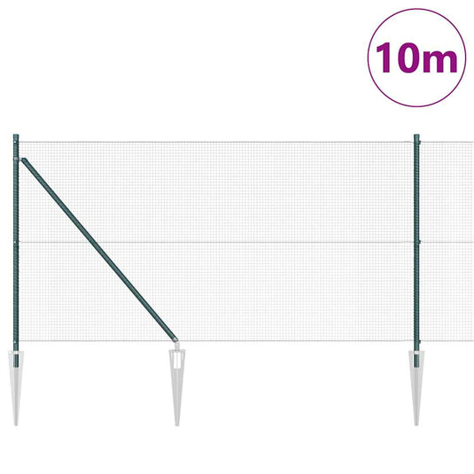 Vidaxl afrasteringspaal groen 10 x 1 m (16 x 16 mm gaas) staal