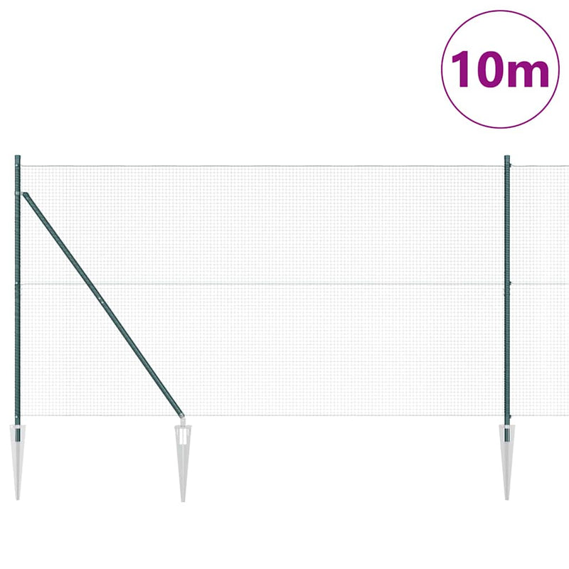 Load image into Gallery viewer, Vidaxl afrasteringspaal groen 10 x 1,4 m (19 x 19 mm gaas)
