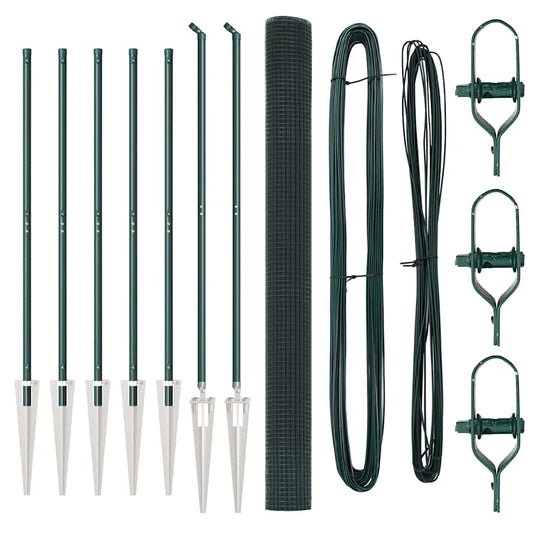 Vidaxl afrasteringspaal groen 10 x 1,6 m (25 x 25 mm gaas)