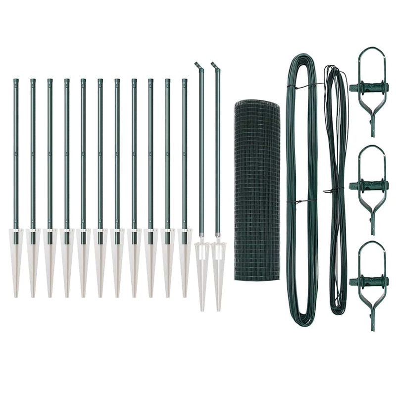 Load image into Gallery viewer, Vidaxl afrasteringspaal groen 25 x 0,5 m (19 x 19 mm mesh) staal
