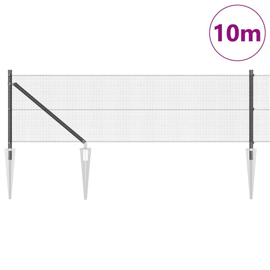 Vidaxl afrasteringspaal grijs 10 x 0,8 m (12 x 12 mm gaas)