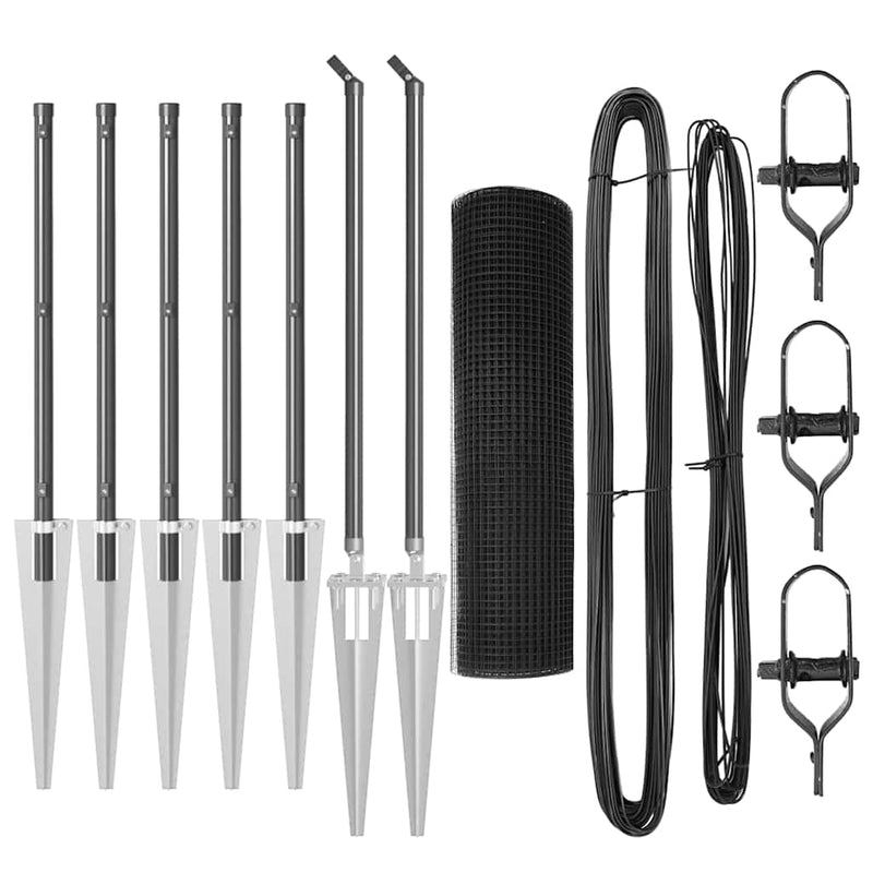 Load image into Gallery viewer, Vidaxl afrasteringspaal grijs 10 x 0,8 m (16 x 16 mm gaas)
