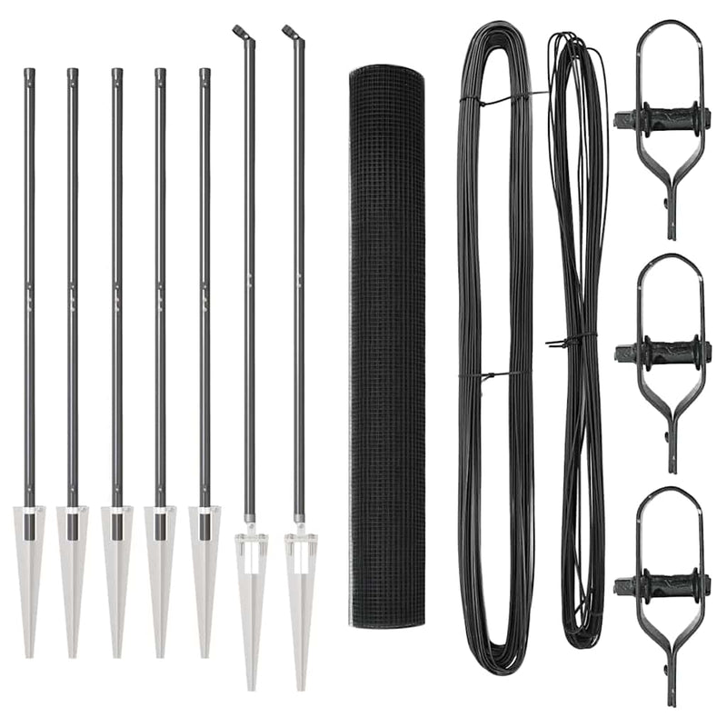 Load image into Gallery viewer, Vidaxl afrasteringspaal grijs 10 x 1,4 m (25 x 25 mm gaas)
