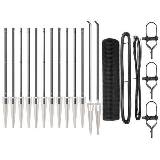 Vidaxl afrasteringspaal grijs 25 x 0,6 m (12 x 12 mm gaas)