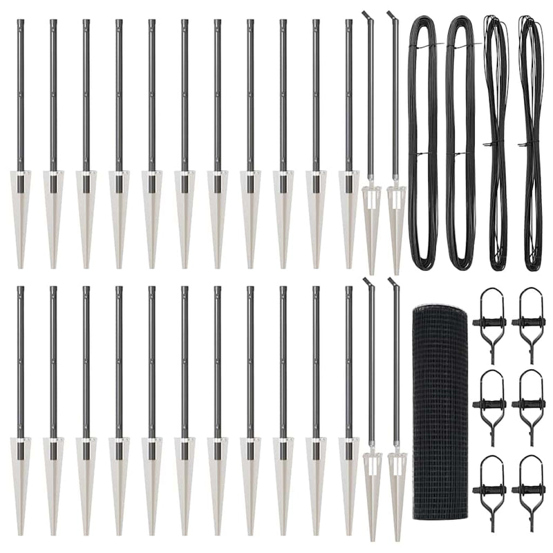 Load image into Gallery viewer, Vidaxl afrasteringspaal grijs 50 x 0,4 m (19 x 19 mm gaas)
