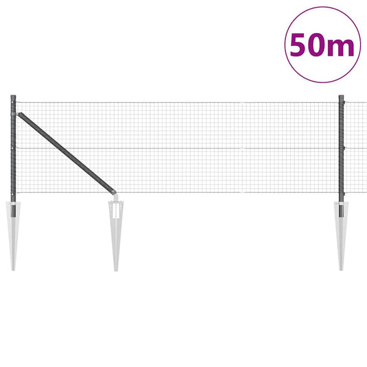 Vidaxl afrasteringspaal grijs 50 x 0,4 m (25 x 25 mm gaas)