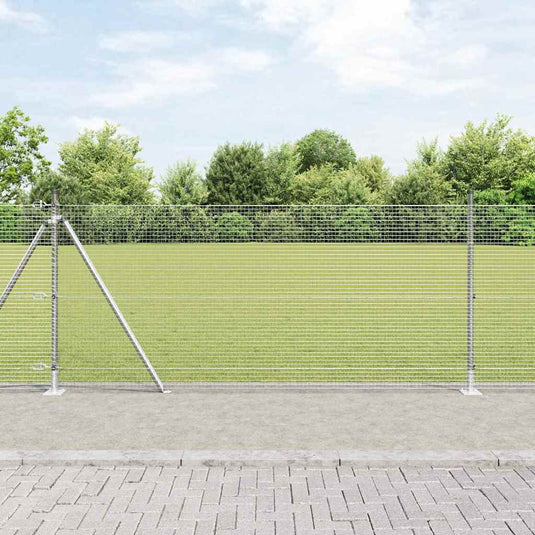 Vidaxl afrasteringspaal zilver 10 x 0,8 m (19 x 19 mm gaas) staal