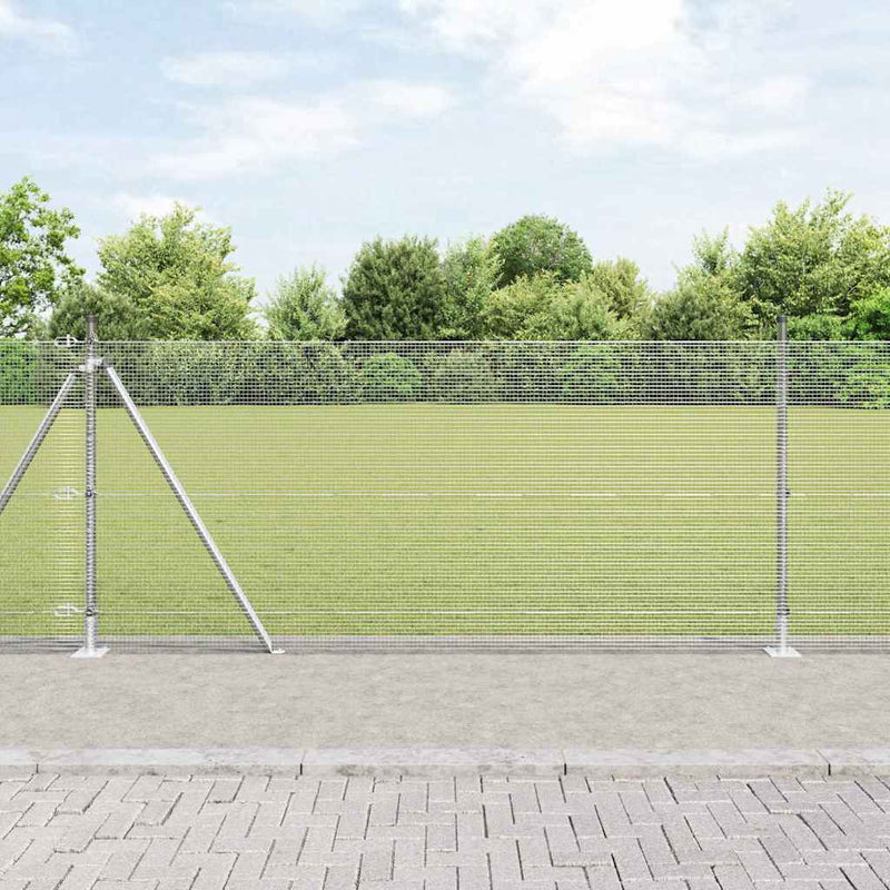 Load image into Gallery viewer, Vidaxl afrasteringspaal zilver 10 x 1 m (12 x 12 mm gaas) staal
