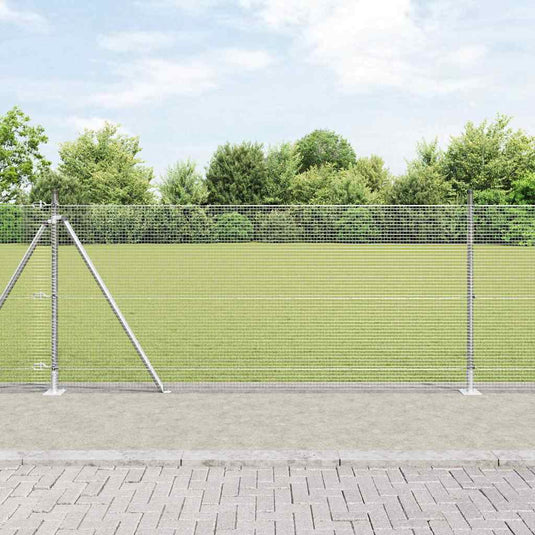 Vidaxl afrasteringspaal zilver 10 x 1 m (16 x 16 mm gaas) staal