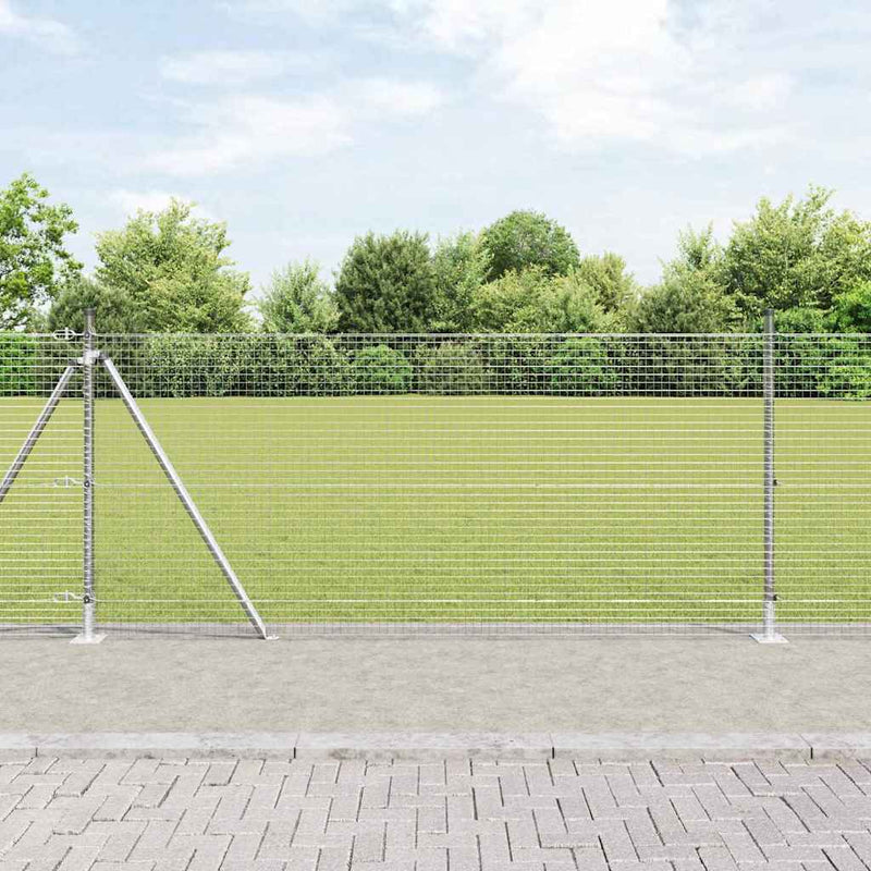 Load image into Gallery viewer, Vidaxl afrasteringspaal zilver 10 x 1 m (25 x 25 mm gaas) staal
