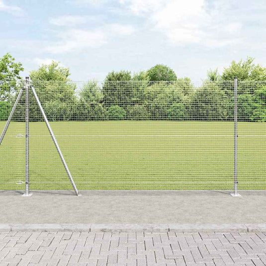 Vidaxl afrasteringspaal zilver 10 x 1,2 m (19 x 19 mm gaas) staal