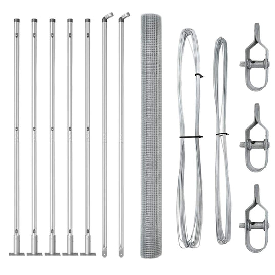 Vidaxl afrasteringspaal zilver 10 x 1,4 m (16 x 16 mm gaas) staal