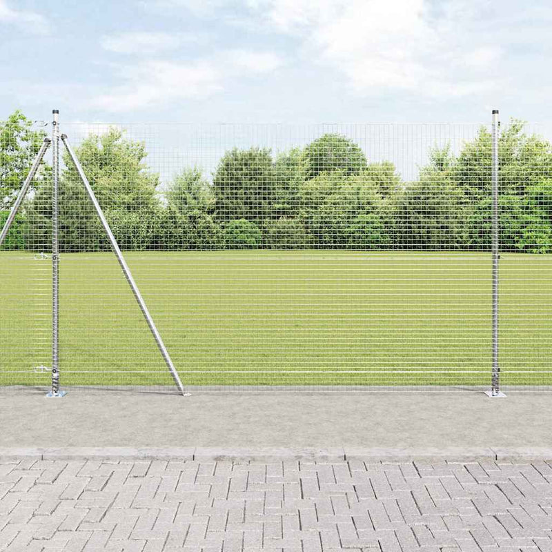 Load image into Gallery viewer, Vidaxl afrasteringspaal zilver 10 x 1,4 m (25 x 25 mm gaas) staal
