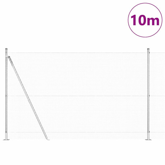 Vidaxl afrasteringspaal zilver 10 x 1,5 m (19 x 19 mm gaas) staal