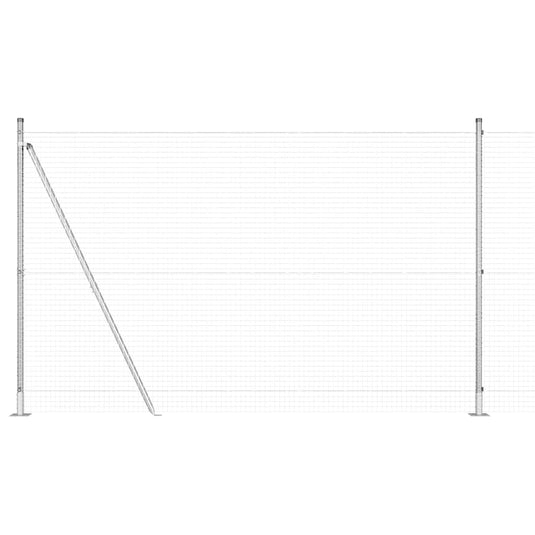 Vidaxl afrasteringspaal zilver 10 x 1,6 m (25 x 25 mm gaas) staal