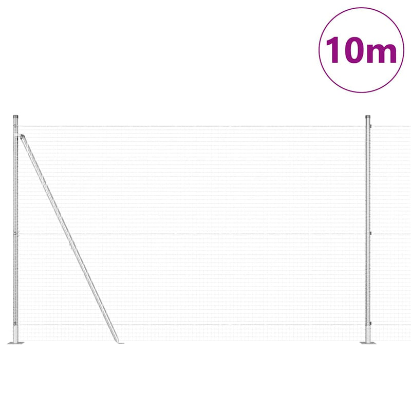 Load image into Gallery viewer, Vidaxl afrasteringspaal zilver 10 x 1,6 m (25 x 25 mm gaas) staal
