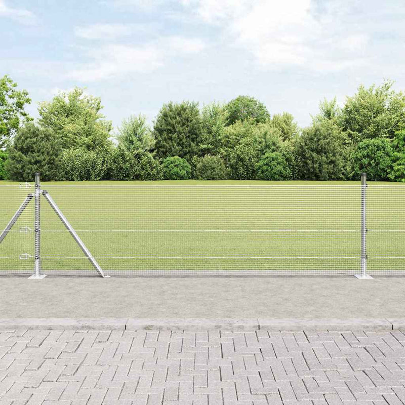 Load image into Gallery viewer, Vidaxl afrasteringspaal zilver 25 x 0,6 m (12 x 12 mm gaas) staal
